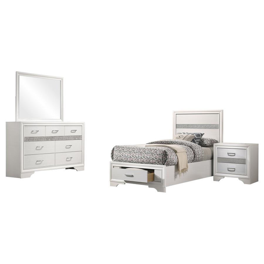 Miranda 4-piece Twin Bedroom Set White view 2