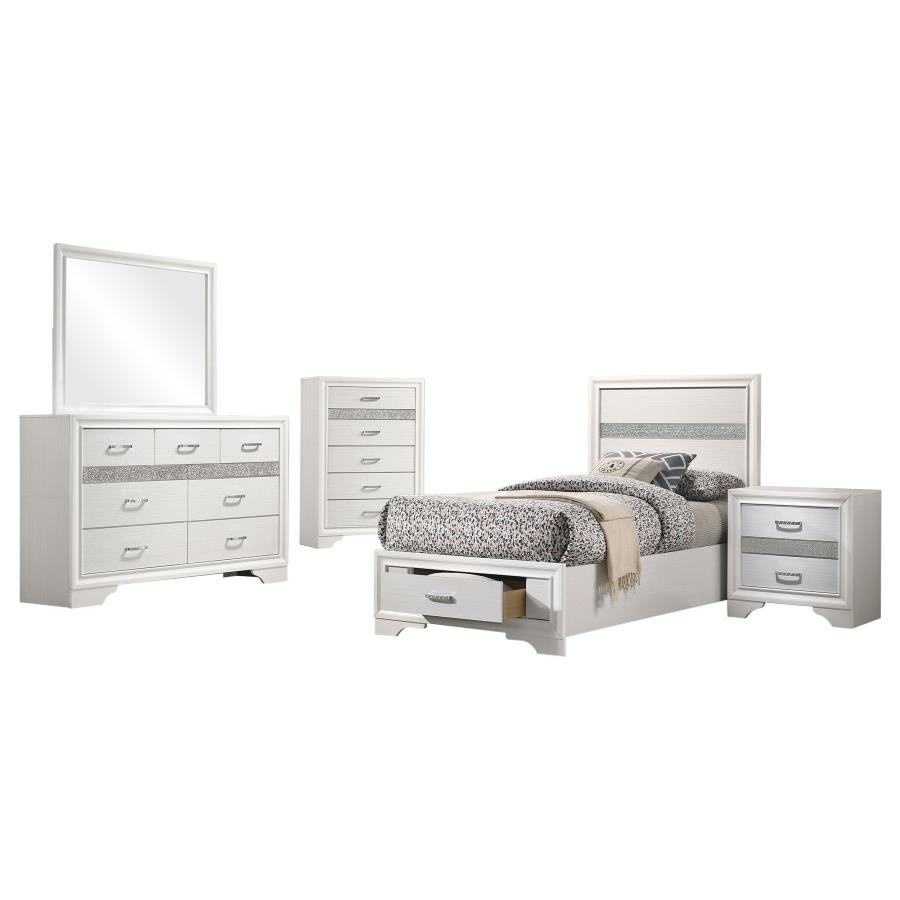 Miranda 5-piece Twin Bedroom Set White view 2