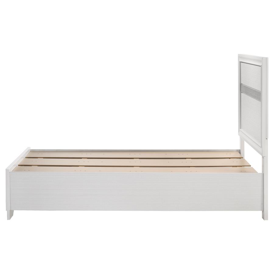 Miranda 51-inch Wood Twin Storage Panel Bed White view 5