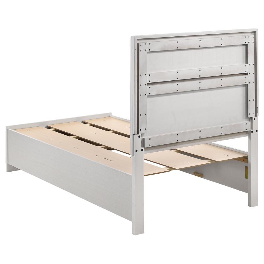 Miranda 51-inch Wood Twin Storage Panel Bed White view 6