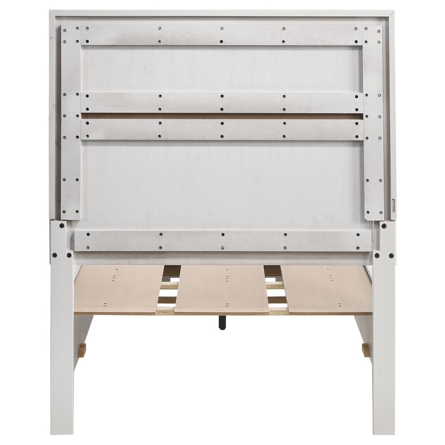 Miranda 51-inch Wood Twin Storage Panel Bed White view 7