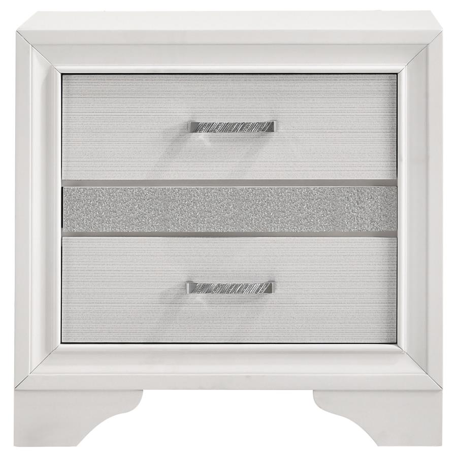 Miranda 3-drawer Nightstand Bedside Table White view 3