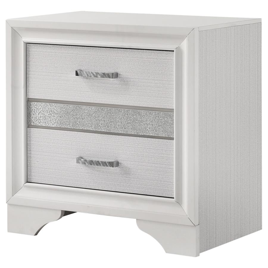 Miranda 3-drawer Nightstand Bedside Table White view 4