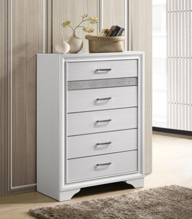 Miranda 6-drawer Bedroom Chest White view 2