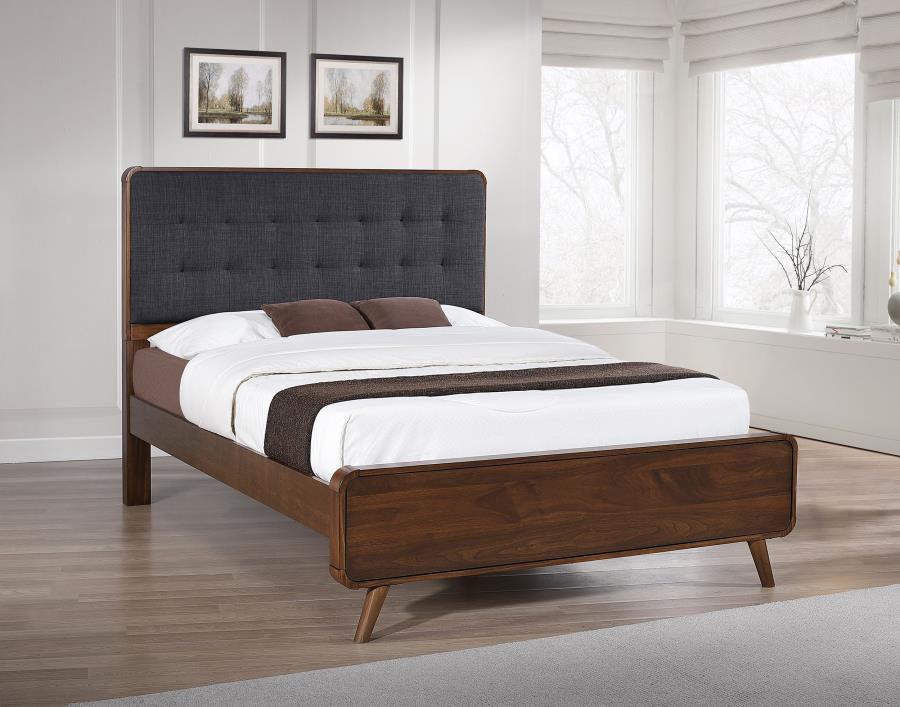 Robyn Wood Queen Platform Bed Dark Walnut view 2