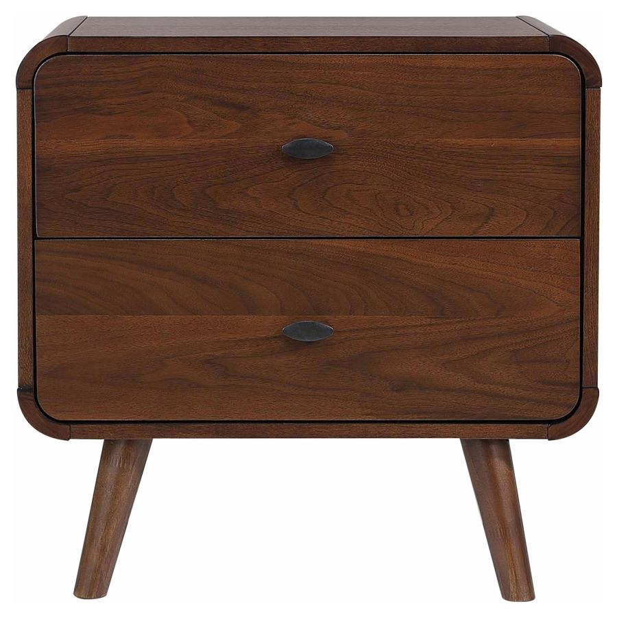 Robyn 2-drawer Nightstand Bedside Table Dark Walnut view 3