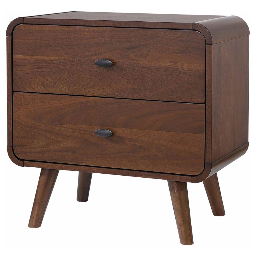 Robyn 2-drawer Nightstand Bedside Table Dark Walnut view 4