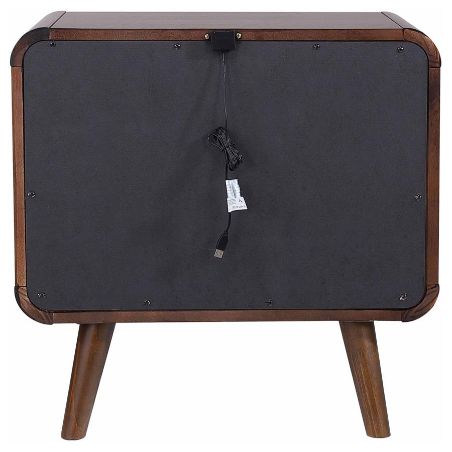 Robyn 2-drawer Nightstand Bedside Table Dark Walnut view 7
