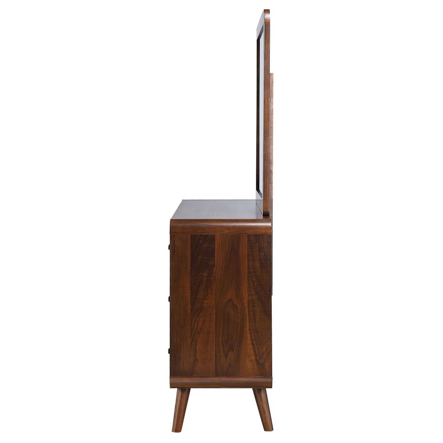 Robyn 6-drawer Dresser with Mirror Dark Walnut view 5