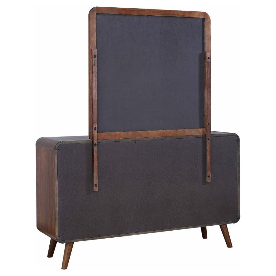Robyn 6-drawer Dresser with Mirror Dark Walnut view 6