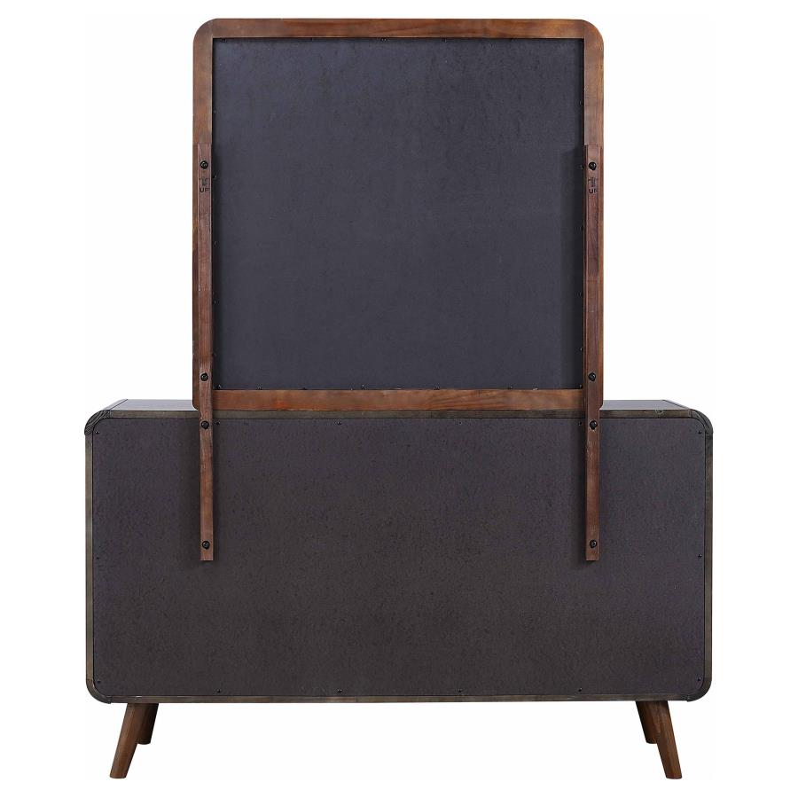 Robyn 6-drawer Dresser with Mirror Dark Walnut view 7