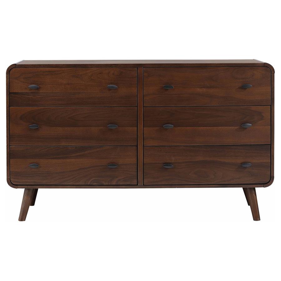 Robyn 6-drawer Bedroom Dresser Dark Walnut view 3