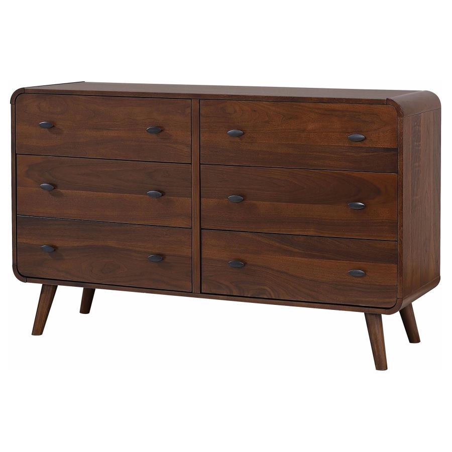 Robyn 6-drawer Bedroom Dresser Dark Walnut view 4