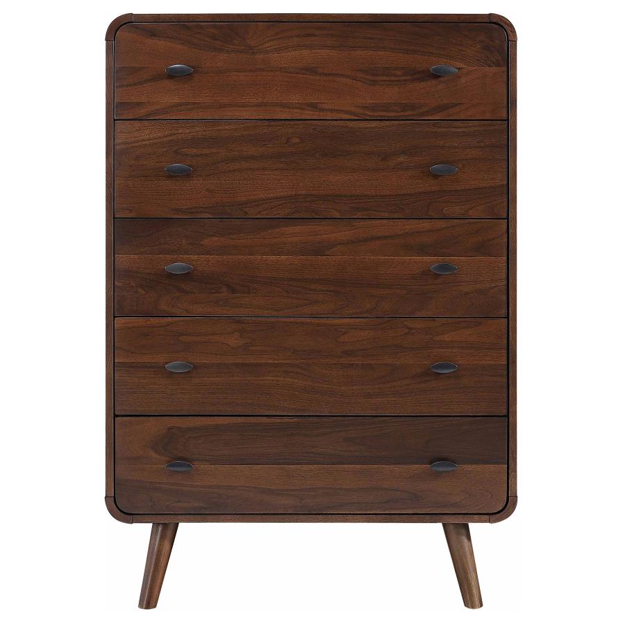 Robyn 5-drawer Bedroom Chest of Drawers Dark Walnut view 3