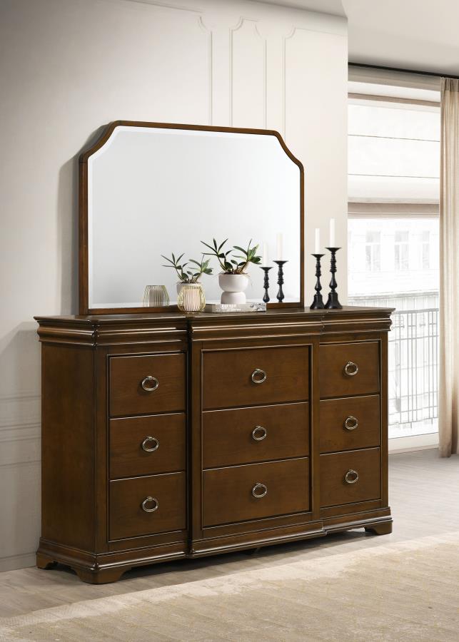 Garland 11-drawer Bedroom Dresser with Mirror Brown Cherry view 2