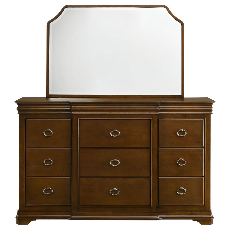 Garland 11-drawer Bedroom Dresser with Mirror Brown Cherry view 3