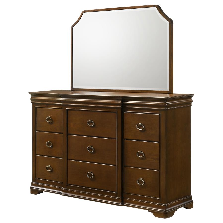 Garland 11-drawer Bedroom Dresser with Mirror Brown Cherry view 4