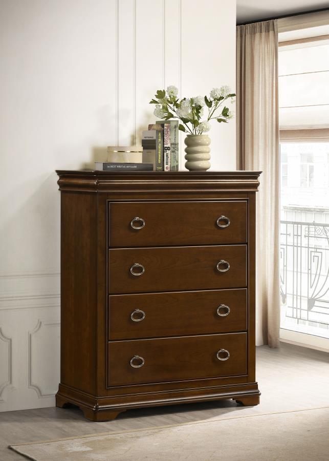Garland 4-drawer Bedroom Chest of Drawers Brown Cherry view 2