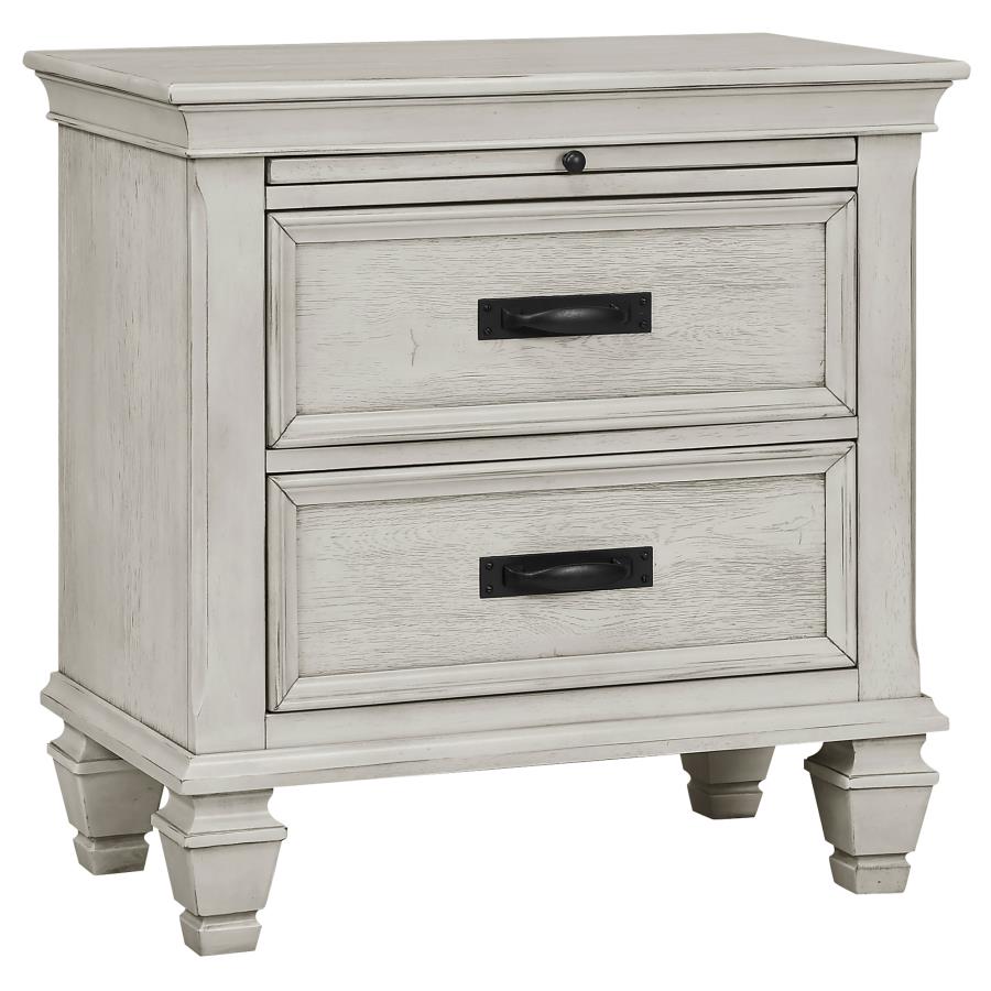 Franco 5-piece Eastern King Bedroom Set Distressed White view 5