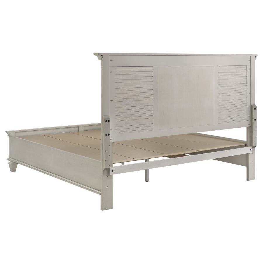 Franco Wood Eastern King Storage Panel Bed Distressed White view 5