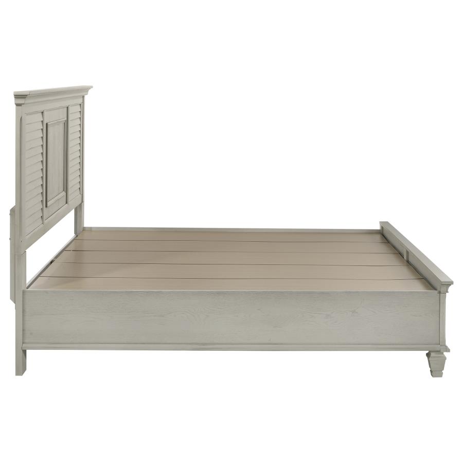 Franco Wood Eastern King Storage Panel Bed Distressed White view 6
