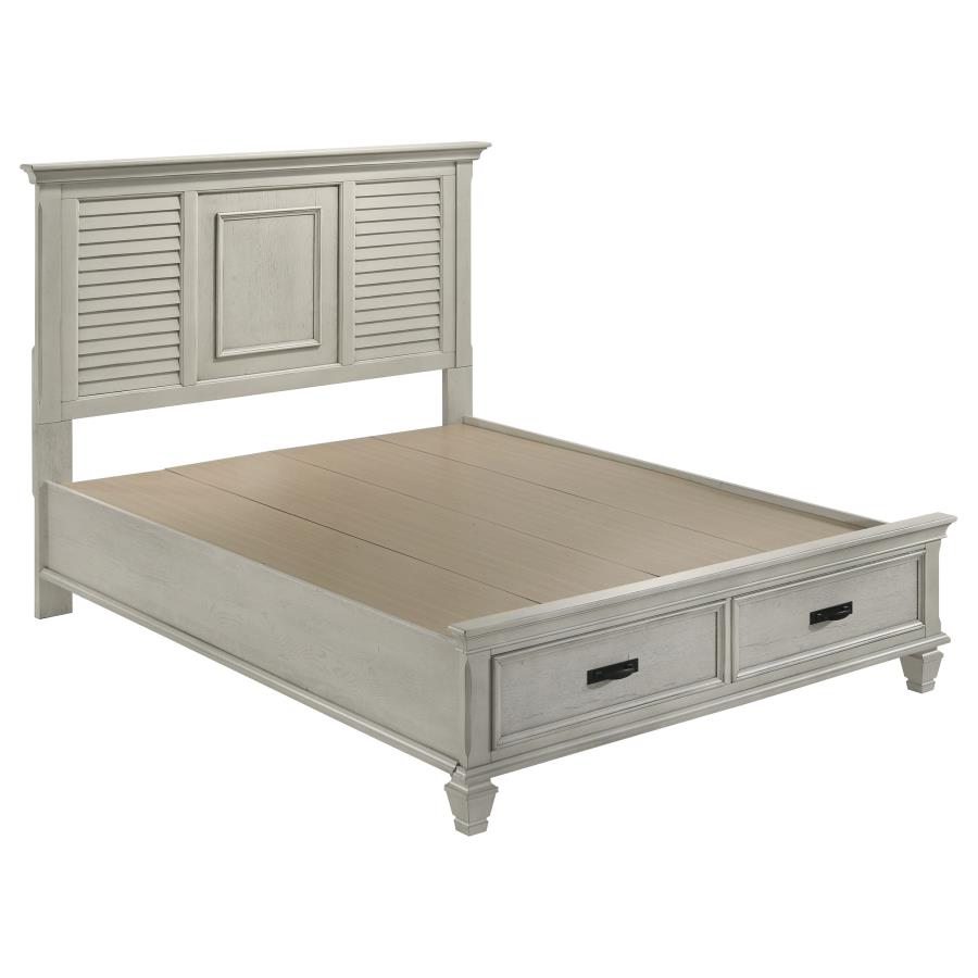 Franco 4-piece Queen Bedroom Set Distressed White view 3