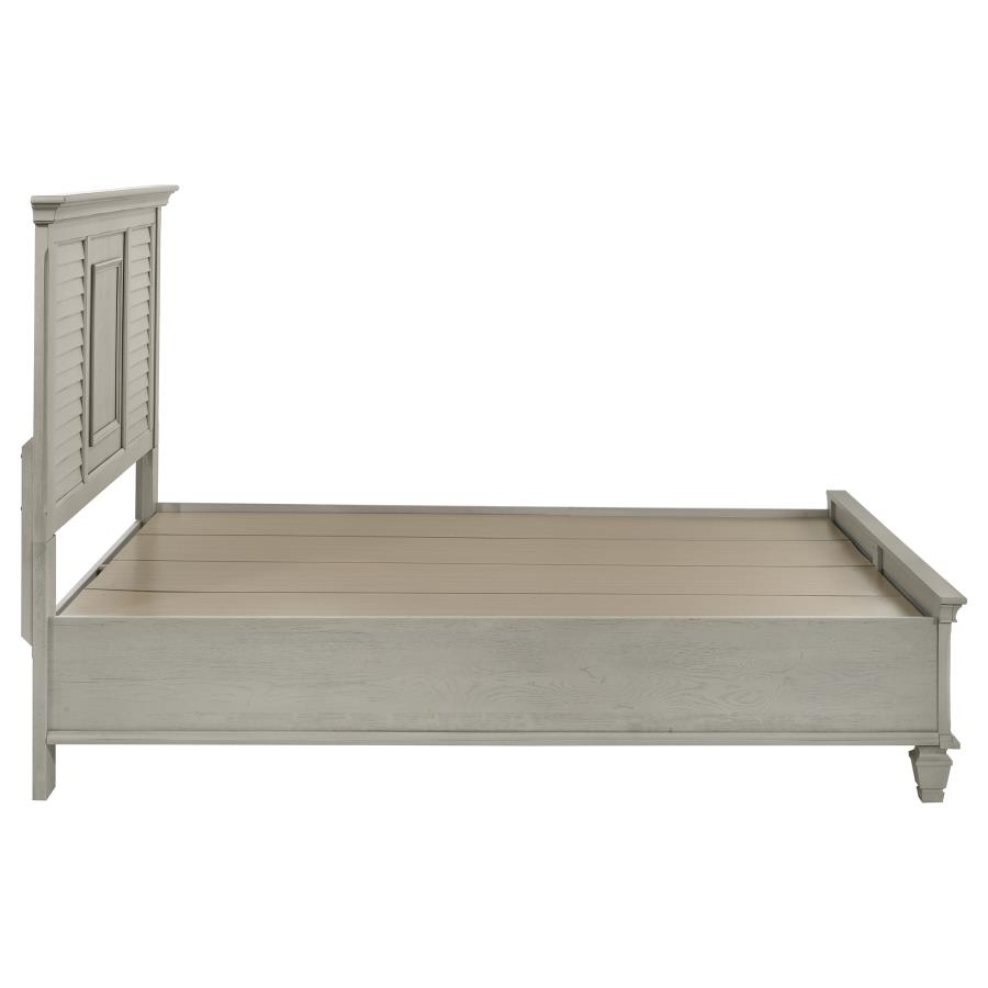 Franco Wood Queen Storage Panel Bed Distressed White view 6