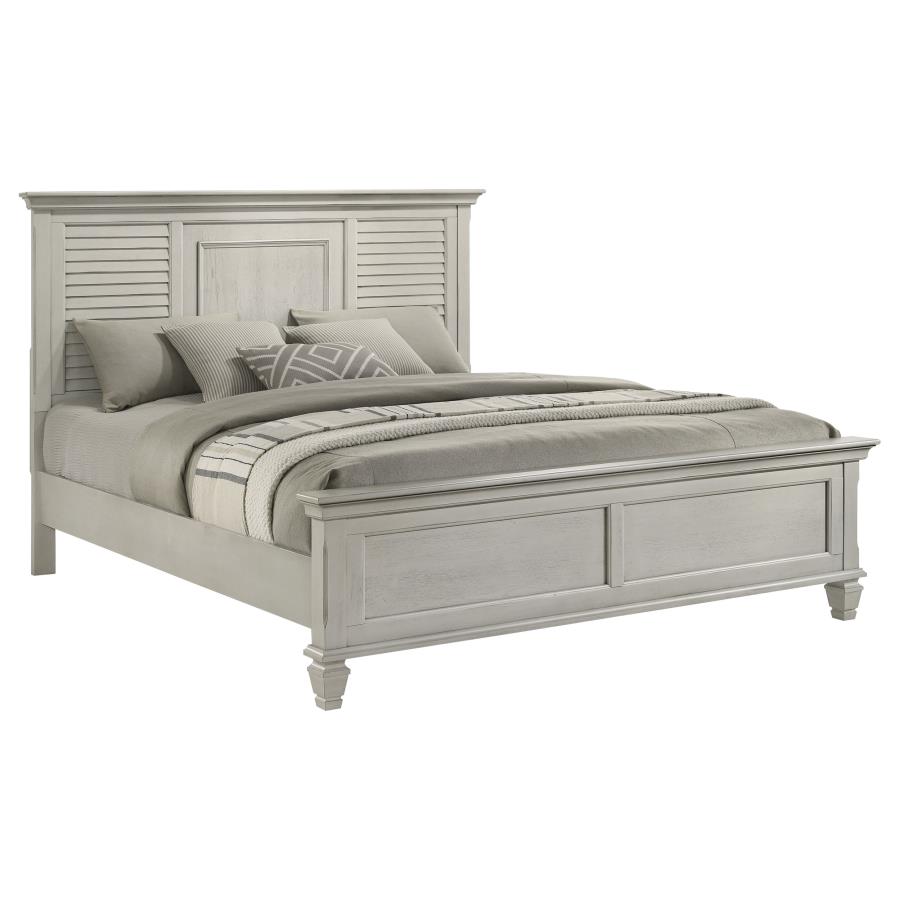 Franco Wood Eastern King Panel Bed Distressed White view 3