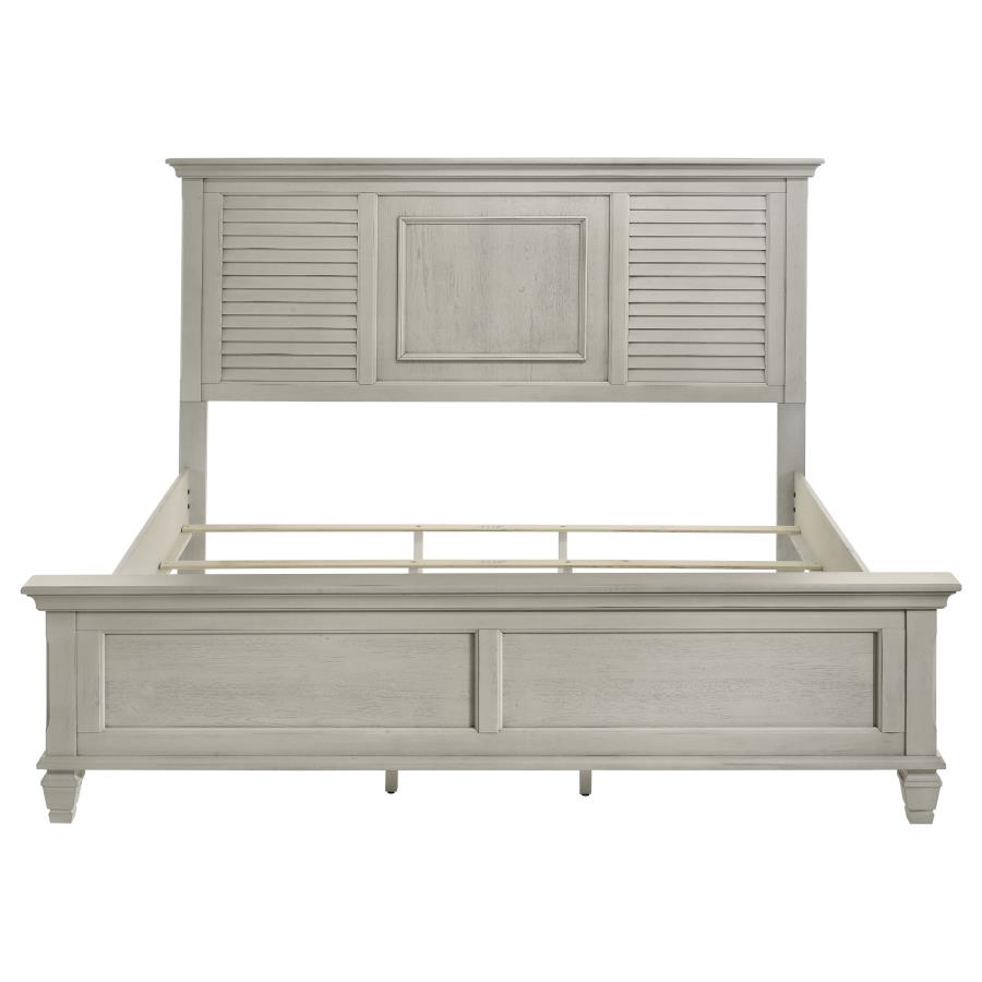 Franco Wood Eastern King Panel Bed Distressed White view 4