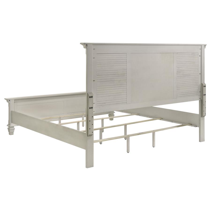 Franco Wood Eastern King Panel Bed Distressed White view 5