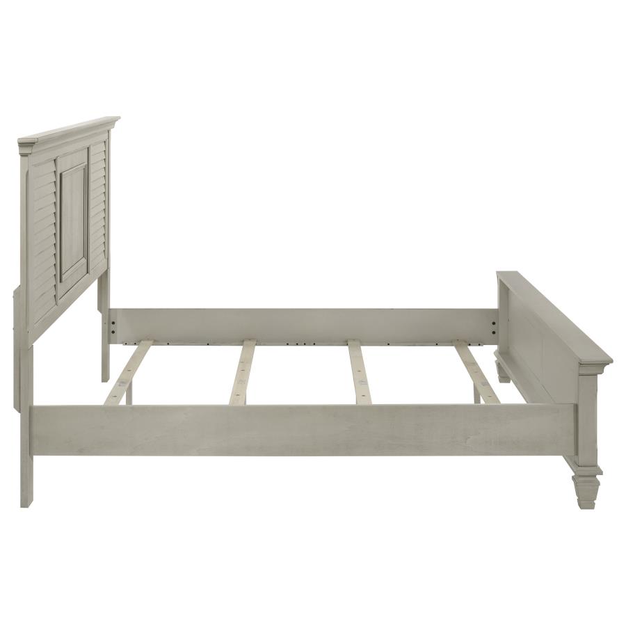 Franco Wood Eastern King Panel Bed Distressed White view 6
