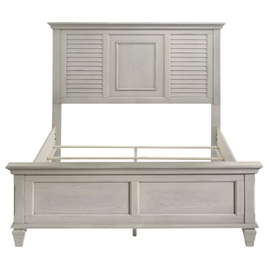 Franco Wood Queen Panel Bed Distressed White view 4