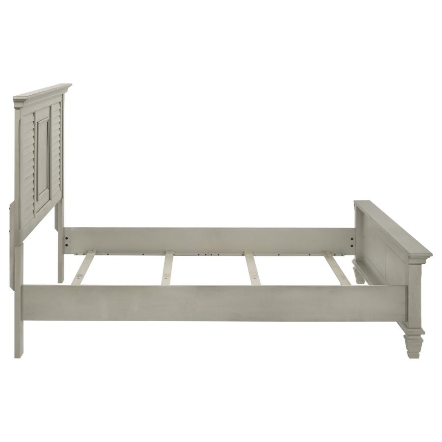 Franco Wood Queen Panel Bed Distressed White view 6