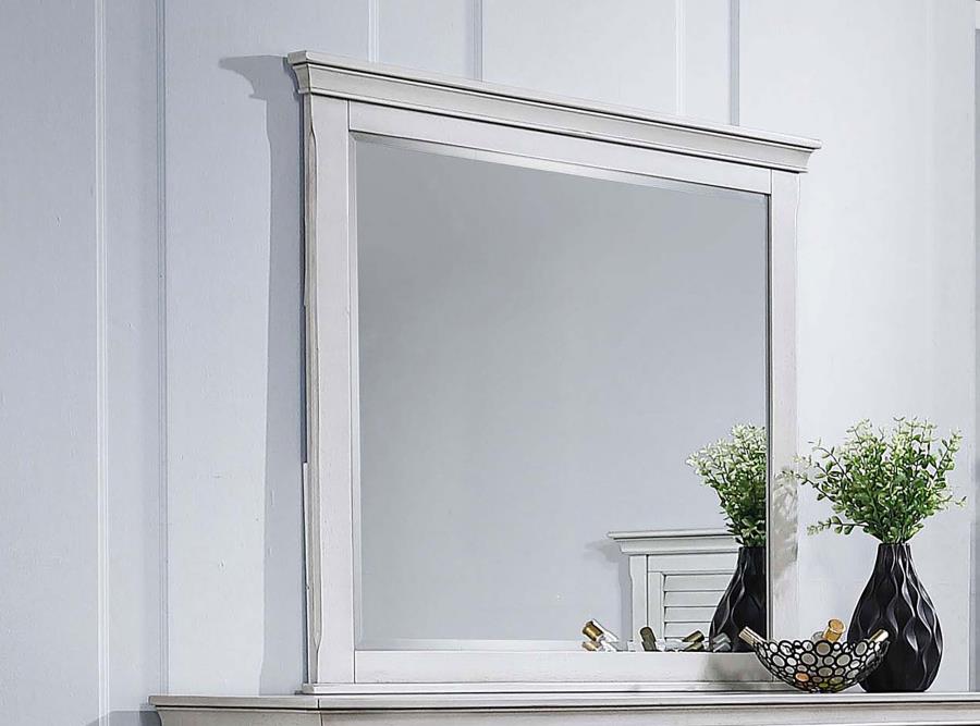 Franco Dresser Mirror Distressed White view 2