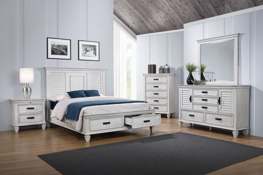 Franco 5-drawer Bedroom Chest Distressed White view 4