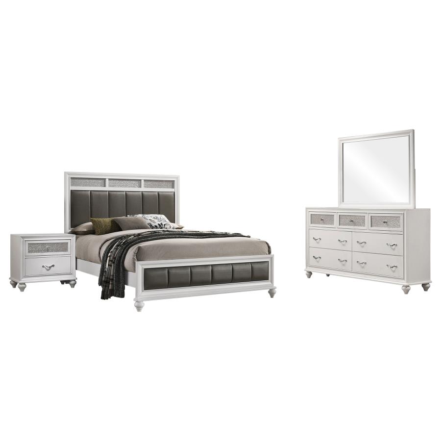 Barzini 4-piece Eastern King Bedroom Set White view 2
