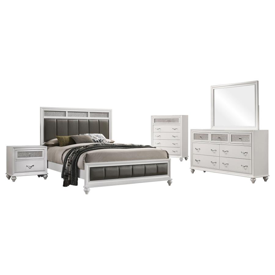 Barzini 5-piece Eastern King Bedroom Set White view 2