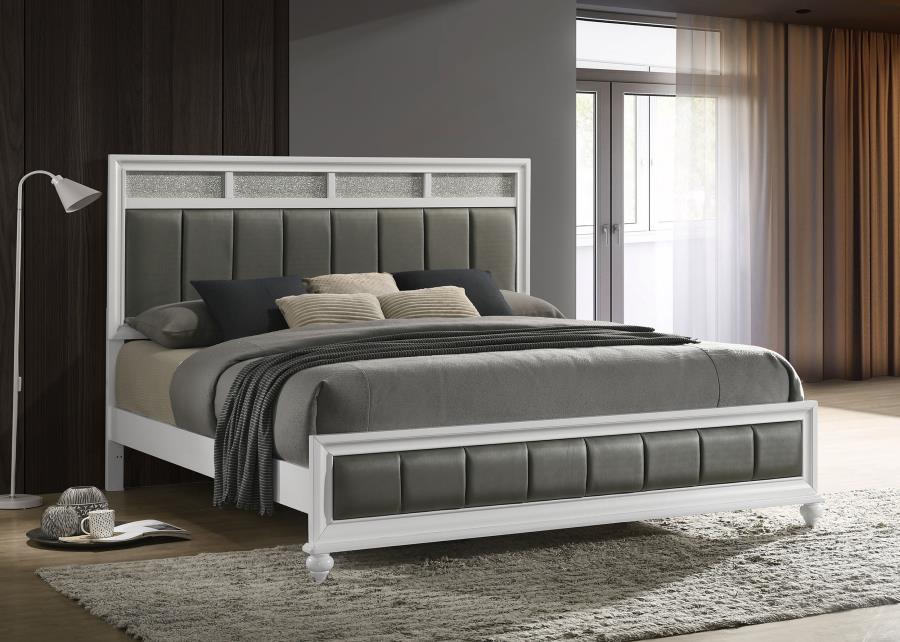 Barzini Wood Eastern King Panel Bed White view 2