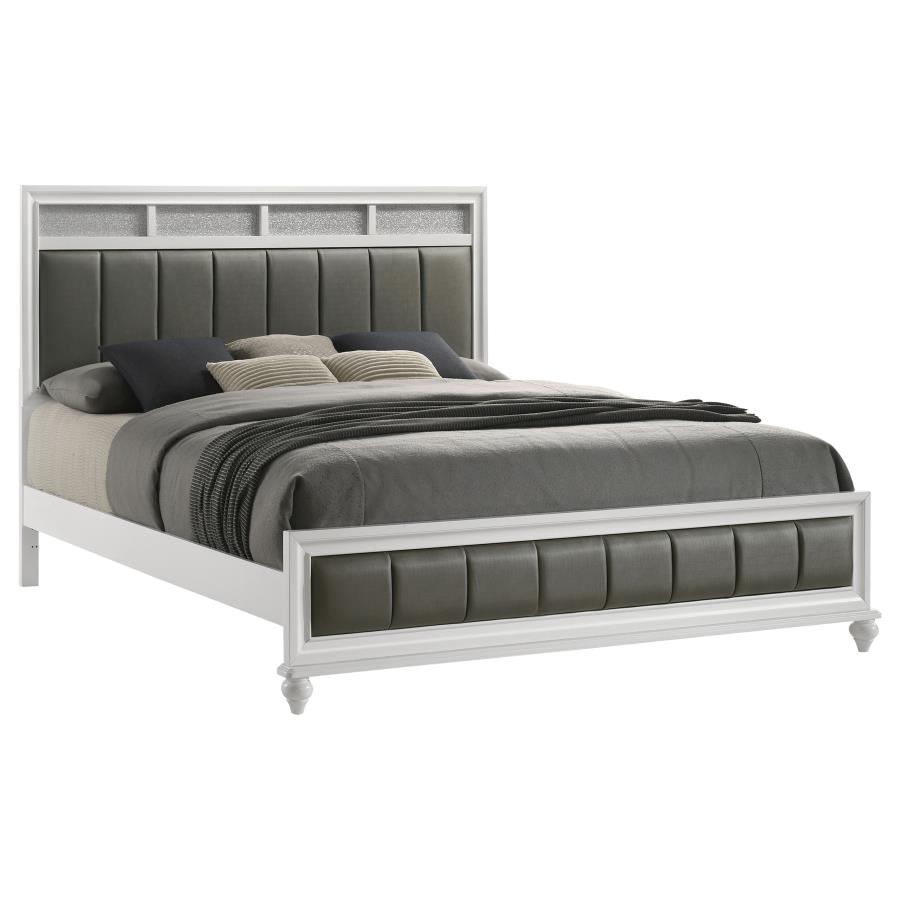 Barzini Wood Eastern King Panel Bed White view 3