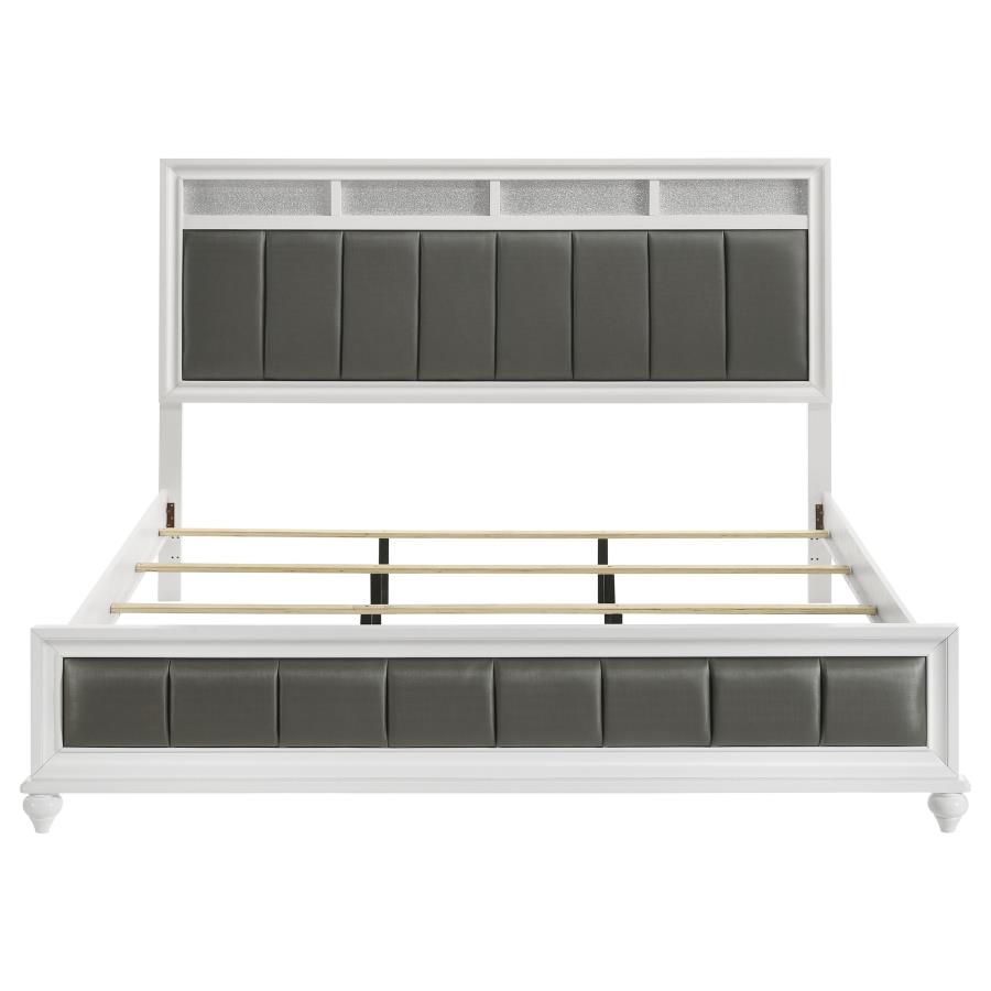 Barzini Wood Eastern King Panel Bed White view 4