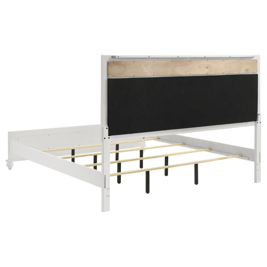 Barzini Wood Eastern King Panel Bed White view 5