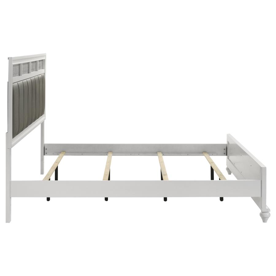 Barzini Wood Eastern King Panel Bed White view 6
