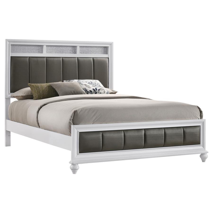 Barzini Wood Queen Panel Bed White view 3