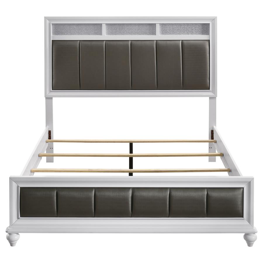 Barzini Wood Queen Panel Bed White view 4