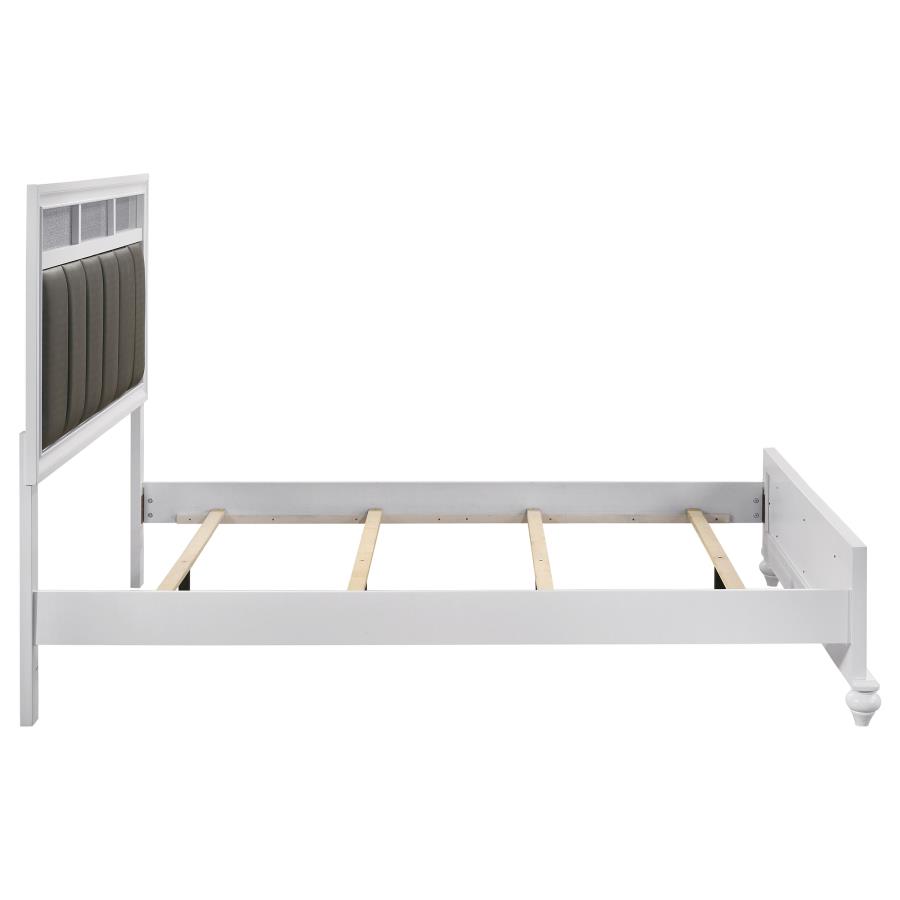 Barzini Wood Queen Panel Bed White view 6