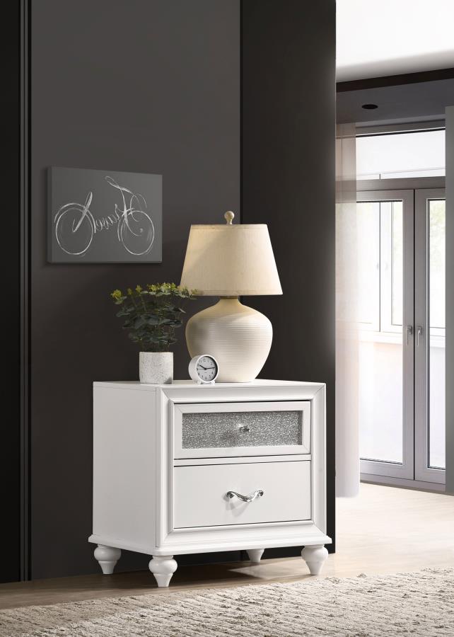 Barzini 2-drawer Nightstand White view 2