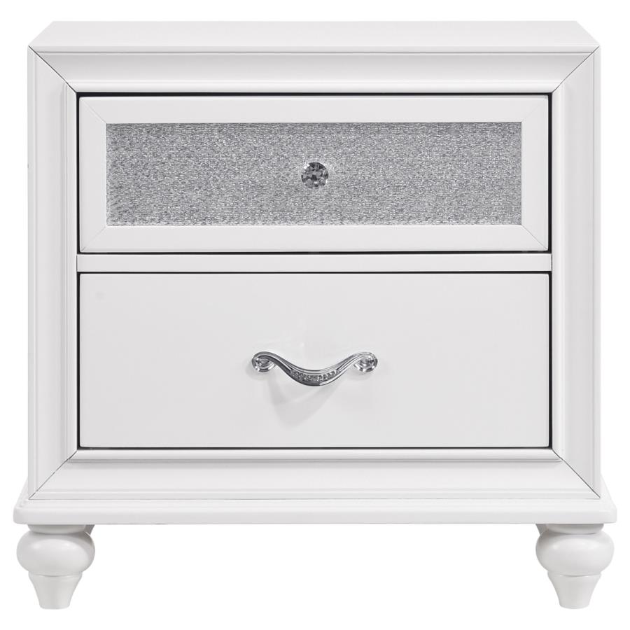Barzini 2-drawer Nightstand White view 3