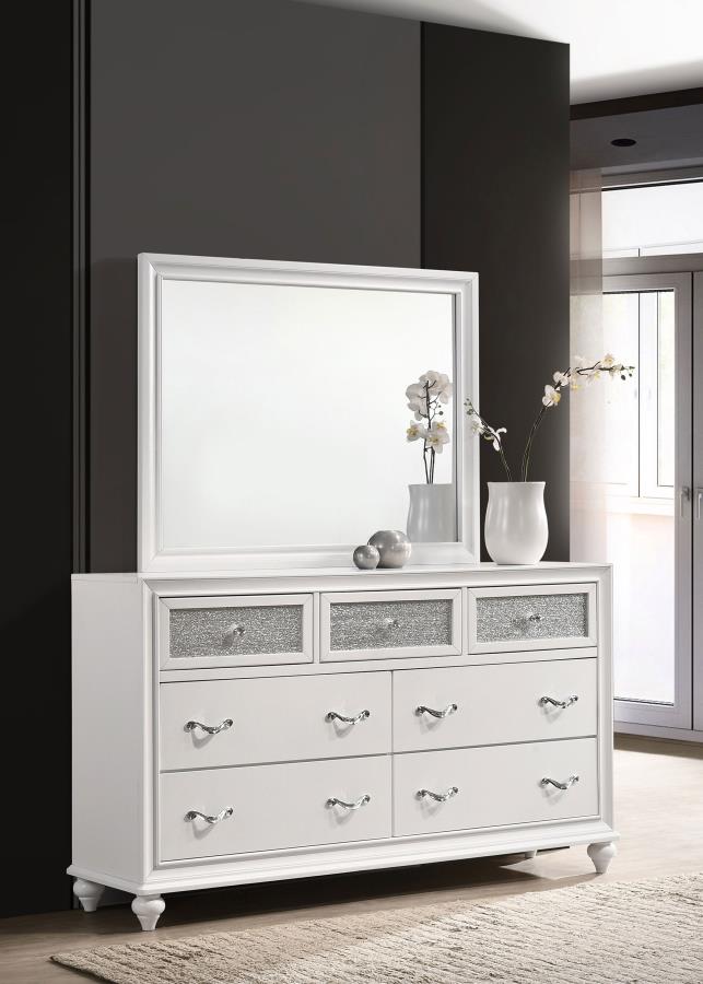 Barzini 7-drawer Dresser with Mirror White view 2