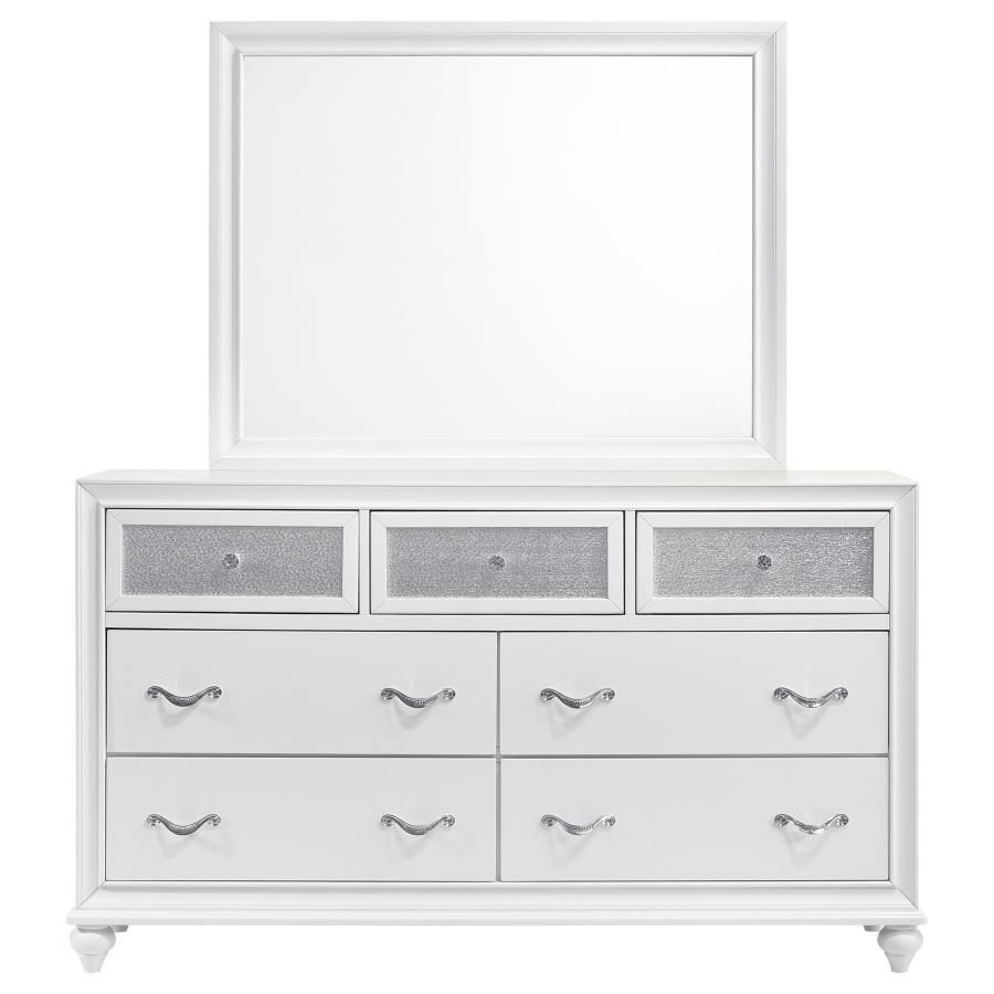 Barzini 7-drawer Dresser with Mirror White view 3