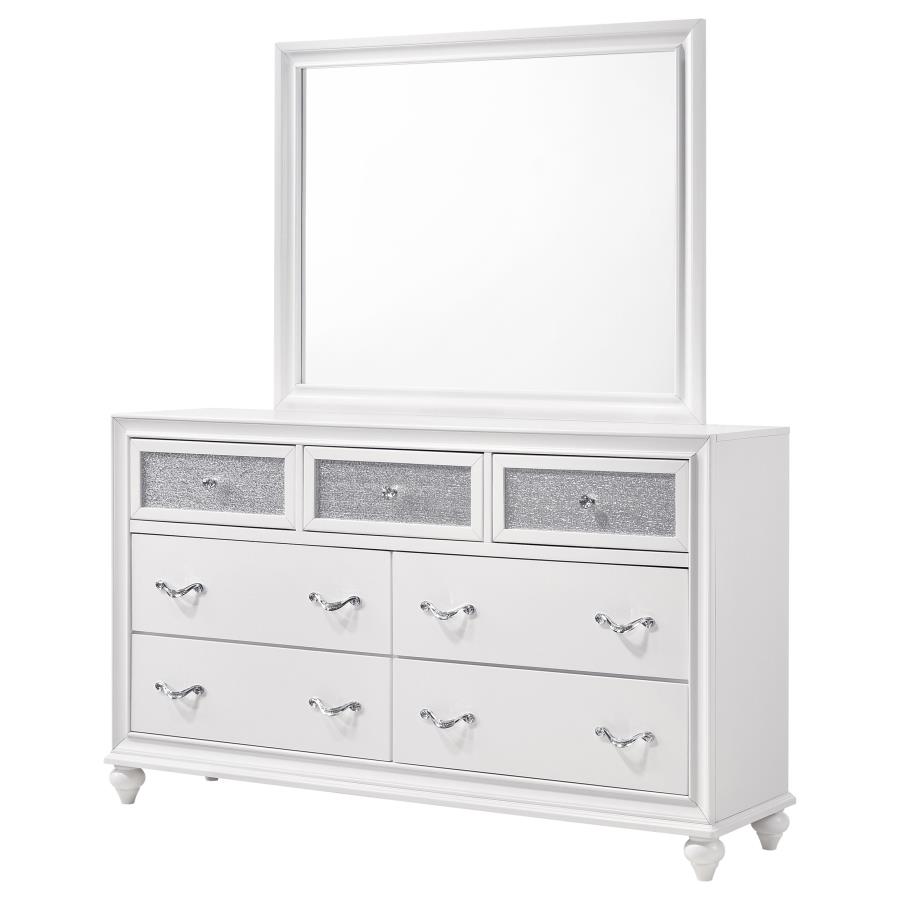 Barzini 7-drawer Dresser with Mirror White view 4